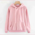 Cloting  11.11 Casual Pink Sweatshirt Kangaroo Pocket Drawstring Hoodie Pullovers Fall Women Clothing Long Sleeve. 
