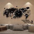 world map wall clock for room and office decoration. 