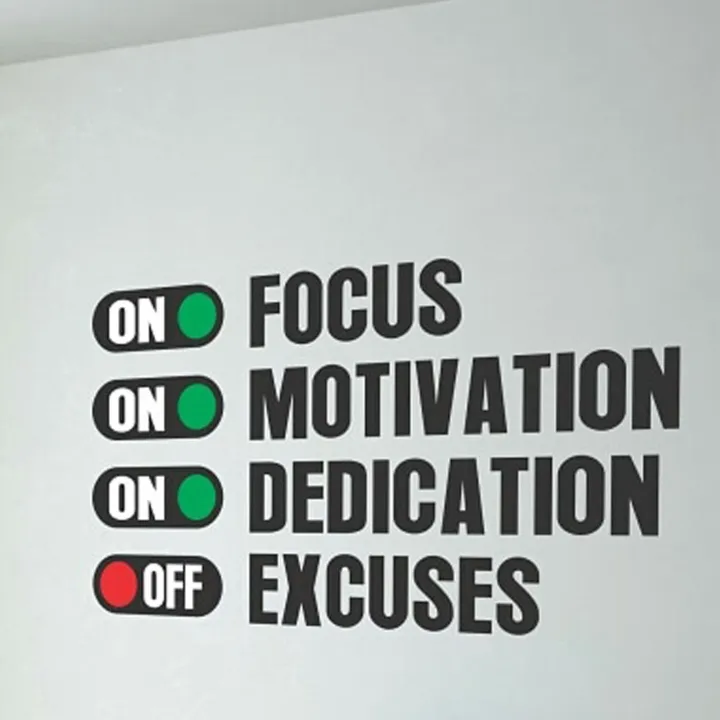 WallsArt Vinyl Self-Adhesive Motivational Quote Wall Sticker for Gym ...