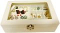 Jewelry Storage Organizer Velvet Drawer Tray Acrylic Jewelry Box Display Holder Case for Necklace Earring Bracelet Watch (beige, white, pink, black with lid) / Jewelry Box, 3 Grids Women's Jewelry Organizer, Velvet Jewelry Organizer. 