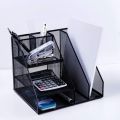 Metal File Rack with Desk Organizer, Multifunctional Desk Organizer, Office, School Desk Organizer Set, Office Accessories, Office Table Accessories Set, Metal Mesh File Rack, Desk Organizer Set, Metal Mesh Office Desk Organizer (1 Pcs). 