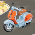 1/10 Alloy Mini Retro Diecast Model Classic Street Motorcycle Toy With Sound And Lights. 