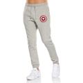 Captain America Logo Printed Trouser Slim Fitted Grey Trousers Casual Sports Track suit Gym Wear Sweats For Men. 