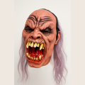 Grotesque Horror Mask with Lavender Hair – Realistic Full-Head Latex Monster Face for Adults – Halloween & Cosplay Scary Costume (Pack of 1 Assorted). 