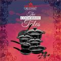 SONEX Deluxe Plus Gift Pack - 18 Pieces - Die Cast - PTF Non Stick Coating with Glass Lid - Black. 