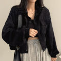 Autumn japaneseinsThin Style Outerwear Coat Casual Jacket Outer Shirt Long Sleeve Female Student Korean Style Loose. 