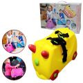 Hard Plastic Briefcase Toy School Bag Luggage with Wheels for Kids - Size Approx. 20 inch - Yellow. 