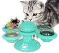Windmill Cat Toy with Suction Cup and Lights, Rotatable Catnip Toys Cat Grooming Tools for Cat Hair and Face, Safe Fun Kitten Toys. 