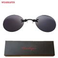 WEARKAPER Mini Vintage Round Men Sun Glasses Clip On Nose Sunglasses Matrix Morpheus Movie Sunglasses. 