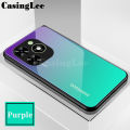 For infinix Smart 8 Pro Case Gradient Mirror Tempered Glass Protector Hard Cover For infinix Smart 8 Pro Back Cover Phone Cases. 