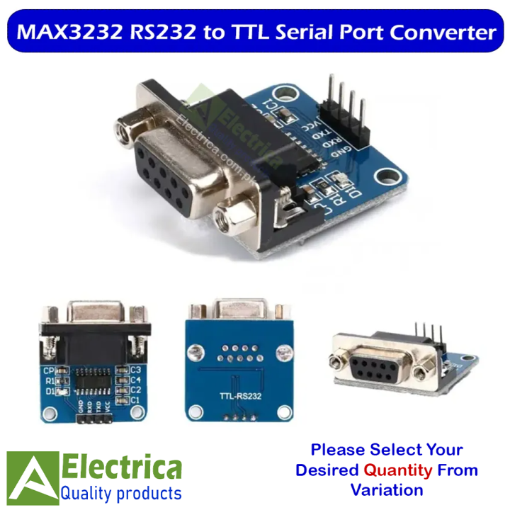MAX3232 RS232 to TTL Serial Port Converter Module Female DB9 Connector MAX232 Flashing Board For Arduino by Electrica