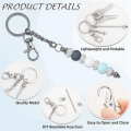12Pcs Beaded Keychains in Bulk Kit Blank Keychain Making Supplies DIY Keychain Supplies Set for DIY Jewelry Making. 