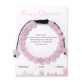 New Natural Stone Amethysts Bracelet with Card 8mm Pink Quartz Fluorite Beads Bracelet Adjustable for Women Men Couple Jewelry. 