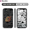 Jizetin for Infinix Smart 6 HD Back Cover Naruto Logo Multicolor Liquid Silicone Square Phone Cases. 