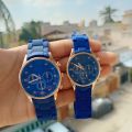 Couple Watches | Watches for Couples | Couple Watches For Lovers | Pair Watches Fro Men And Women | Pack Of 2 Couple Watches | Pair Watches Of Chain | With Box | Blue Color. 
