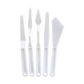 Keep Smiling Palette Knife Set made of Plastic - 5 Painting Spatulas in different shapes - Ideal Painting Knives for the working with paints - Perfectly suitable for Beginners, Professionals and Artists. 