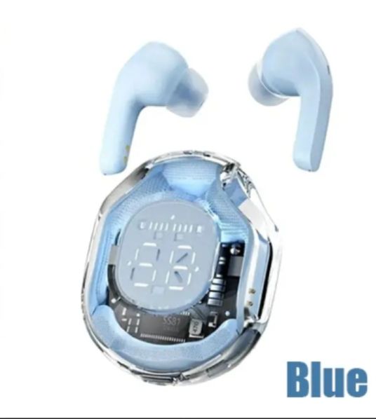 Air 39 Earbuds Wireless Crystal Transparent Bluetooth 5.3 Ear buds Wireless Headset Transparent Charging Case Heavy Bass Stereo Earphones Noise Reduction Sports Headset with Microphone Waterproof Headphone LED Digital Display