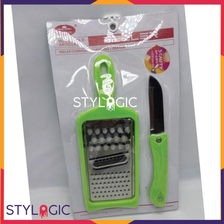 Stainless Steel  Grater / Peeler / Slicer With Knife Set For , Carrot, Ginger, Dry Fruits, etc. Abs Plastic Body
