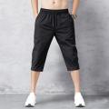 Men's Shorts Summer Breeches 2022 Thin Nylon 3/4 Length Trousers Male Bermuda Board Quick Drying Beach Black Men's Long Shorts. 