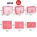 6 Pcs Travel Packing Cubes Set Oxford Fabric Clothes Organizer Laundry Pouch With Zipper Multiple Color. 