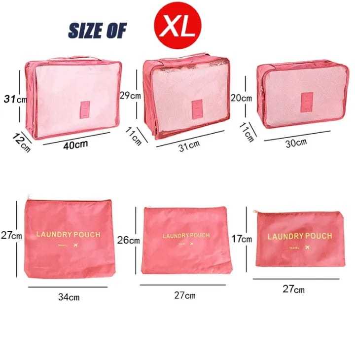 6%20Pcs%20Travel%20Packing%20Cubes%20Set%20Oxford%20Fabric%20Clothes%20Organizer%20Laundry%20Pouch%20With%20Zipper%20Multiple%20Color%20-%20Image%205