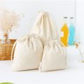 10X12/14X16/19X24/25X32cm White Drawstring Pouches Gift Blank Bags For DIY Cotton Hemp Bags Jewelry Display Packaging Storage. 