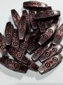Pack of 40gms Beads, Brown Long Antique Brick Plastic Beads For DIY Jewelry Making, Jewelry, DIY, Dresses And Crafting Accessories.. 