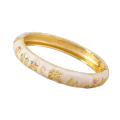 Bangle on Hand Vintage Cloisonne Bangle Chinese Style Traditional Hollow Out Flower Bangle Vintage Hawaiian Women's Hand Bracelet Girls. 