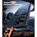 Torras UPRO Ostand Spin Series Magsafe Compatible Phone Case for Samsung Galaxy S24 Ultra – Black. 