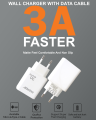 FASTER FC-11QC 20W Fast Mobile Charger Qualcomm QC 3.0A with Android Cable - 3A Fast charging. 