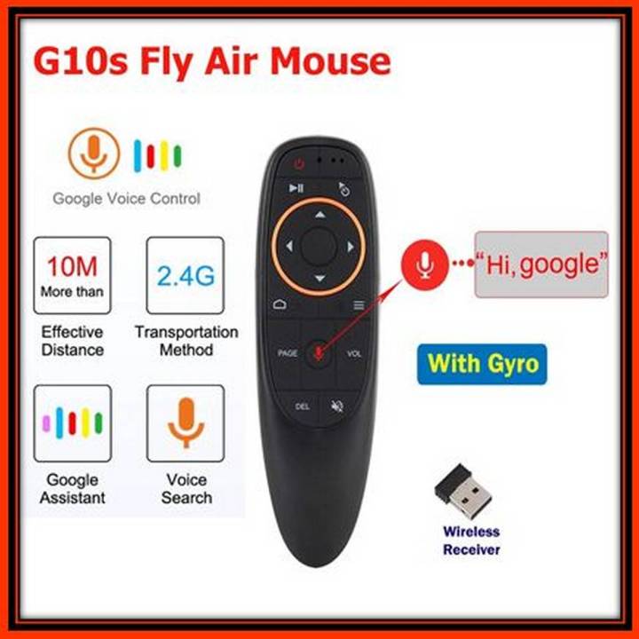 AIR MOUSE G10S WITH VOICE CONTROL FEATURE - G10s Wireless Voice Remote Control for Smart TV, LED, PC, Laptop, Android Boxes Etc - Voice Remote