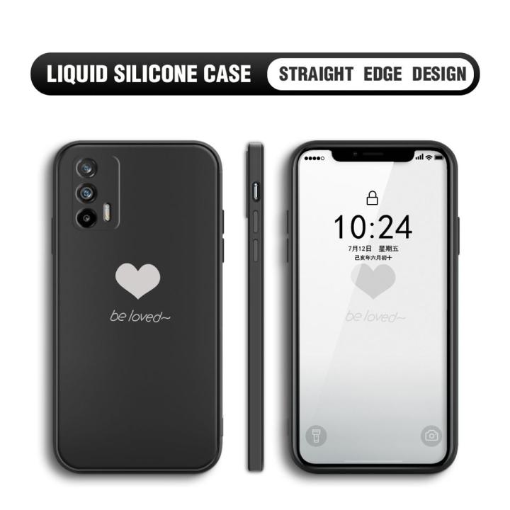 BILI for Realme GT 5G Back Cover Be Loved Multicolor Liquid Silicone Phone Case Soft Square Lens Protection Phone Cases