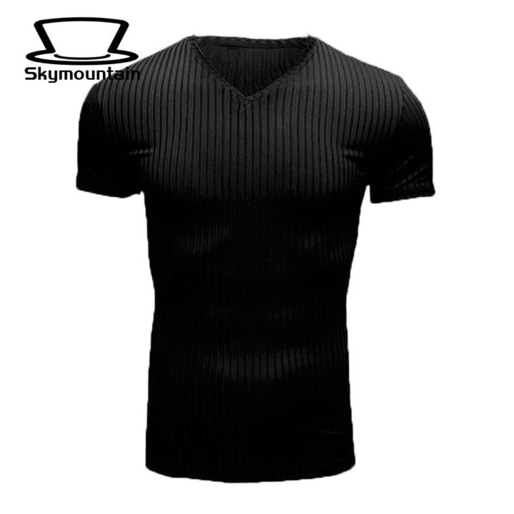 Men T-shirt Simple Whorl Texture Summer Top
