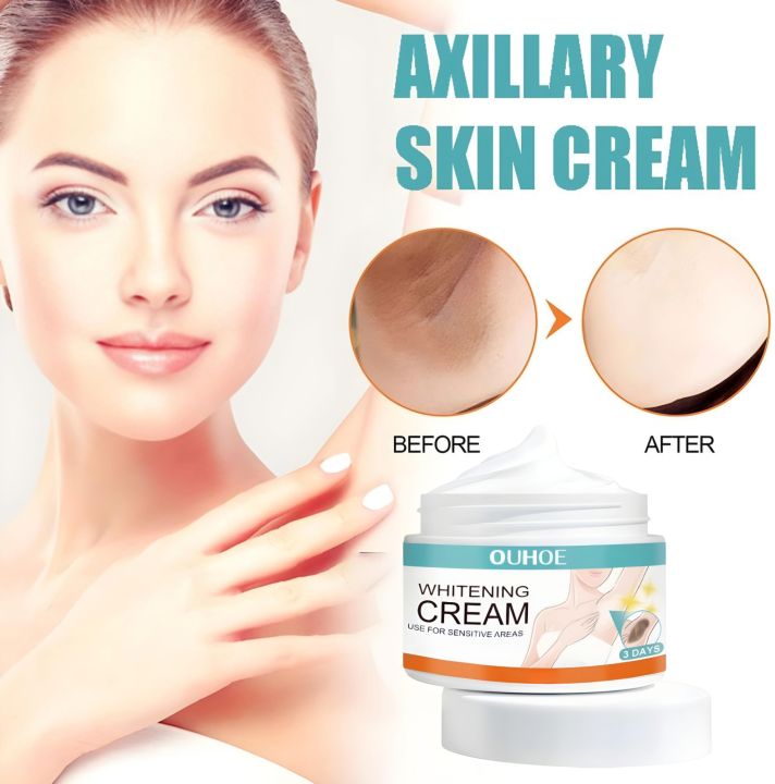 Ouhoe Body Whitening Cream For Sensitive Areas Underarm Legs Knee Elbow Private Parts Brighten Armpit Remove Spots Whitening Care Skin Cream Dark Perfect for Body, Bikini and Sensitive Area
