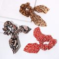Women Streamers Leopard Print Polka Dot Floral Print Elastic Bow Hair Rope Girl Hair Ties Korean Sweet Hair Accessories Headwear. 