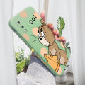 AMORVOR for Samsung Galaxy A02 M02 Back Cover Cartoon Cat and Mouse Side design Soft Case Liquid Silicone Phone Cases. 