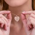Custom Engraved Gold Women's Heart Pendant Necklace Personalized Jewelry Customized Christmas Gift for Her Friend Mom Girlfriend. 