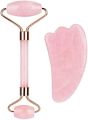 original marble Jade Roller For Face, Rose Quartz Roller and Gua Sha Facial Tool Set - Face Roller. 