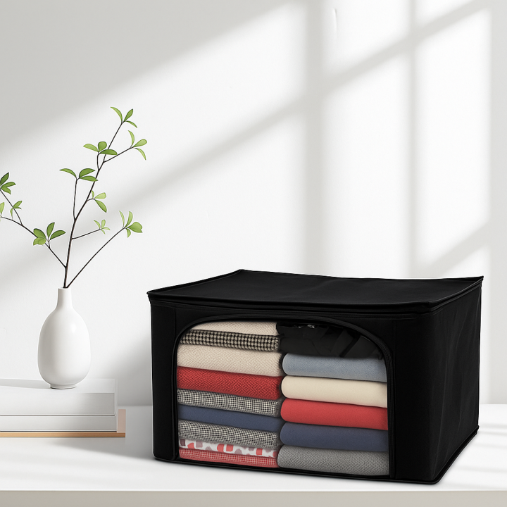 CUSTOMIZE with wooden flap--Large Storage Bags-- Storage Bag -- Clothes Storage Box -- Foldable Closet Organizers -- Storage Containers --  Zipper Bag