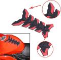 Motorcycle Fuel Tank Decals 3D Rubber Protector Pad Sticker Red. 
