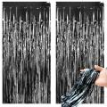Black Foil Curtains - Premium Quality Back Drop For Birthday Party Decorations. 