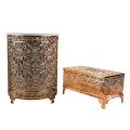 Flowers Borders Design Decor Fancy Dustbin And Tissue Box Holder Set. 