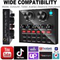 Live Sound Card, REMALL V8 Sound Card with Effects and Voice Changer for Podcasting, Bluetooth Audio Mixer for iPhone Android Phone Type C Computer Laptop for Live Streaming, 1200mAh. 