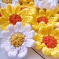 DIY Daisy Crochet Knitting Flowers Handmade Knitting Flower Corsage Hairpin Pin Brooch Accessories Decorate Applique. 