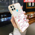 JIUMOO For Infinix Smart 6 HD Smart 6 Plus Smart 7 Case Cartoon Cute Bunny Luxury Plating Phone Cases New Square Edge Pattern Silicone Soft Casing Camera Lens Protection Shockproof Cover. 
