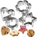 Pack of 4 / 6 / 12 Pcs - Cookie Cutter Mould Pastry Fruit Egg Cake Cutters Biscuit Biscuit Cookies Mold Stainless Steel Heart Star Circle Flower Shaped Moulds - Kitchen Utensils Baking & Cooking Tools Gadgets and Accessories. 