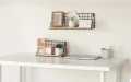 1 Set Metal Floating Shelves Wall Mounted Rustic Wood Storage Display Shelf with Metal Wire Basket Hanging Shelf For Kitchen Office Bedroom Storage Rack Wall Shelf Bathroom Accessories Rack Holder I Metal Wall Shelf Display Organizer Rack Wall Shelf Rack. 