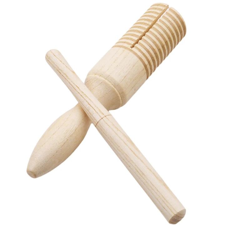 【Funny Bunny Toy Store】Musical Instrument Children Toys Sound Tube Single-threaded Ring Percussion Cylinder Croak Frog Barrel