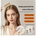 Unisex Transparent Essential Oil Applicator Massage Comb with Built-In Liquid Reservoir, Rolling Metal Teeth, Suitable for Women's Scalp Hair Growth and Men's Beard Oil Application, Home Salon Hair Care and Grooming Tool. 