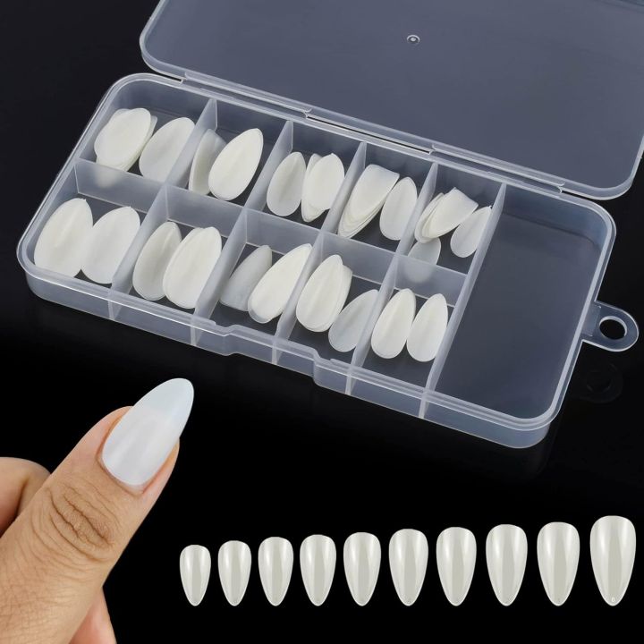 100pcs%20Almond%20Shape%20Transparent%20/%20White%20Color%20Artificial%20Nails%20Nails%20kit%20Acrylic%20Nails%20Transparent%20Artificial%20nail.%20-%20Image%203